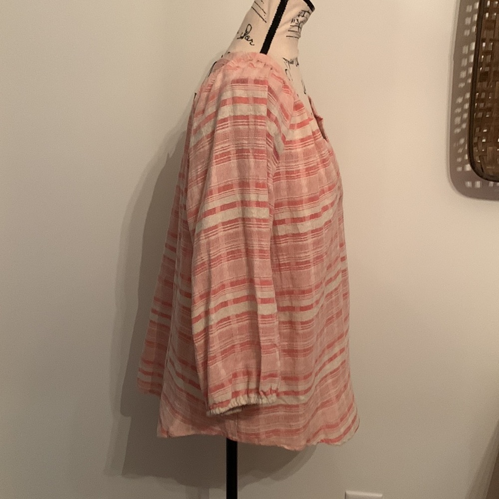 Blue B Peasant Top (Cream & Coral) - Picture 4 of 9